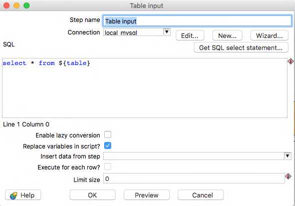 Table Input